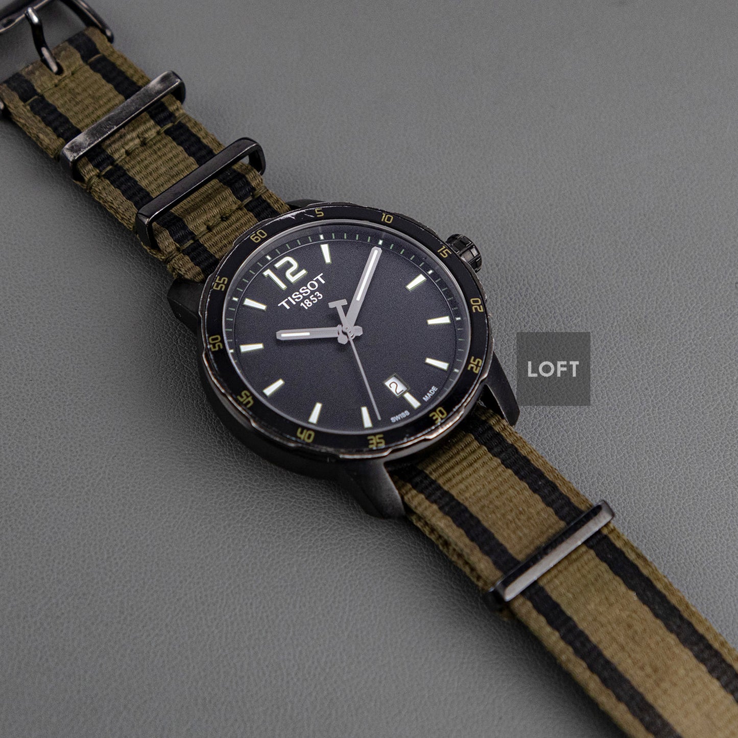 Tissot Quickster Black Dial NATO Strap Quartz 40mm