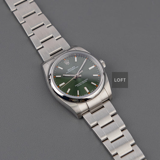 Rolex Oyster Perpetual 114200 Olive Green Dial 34mm