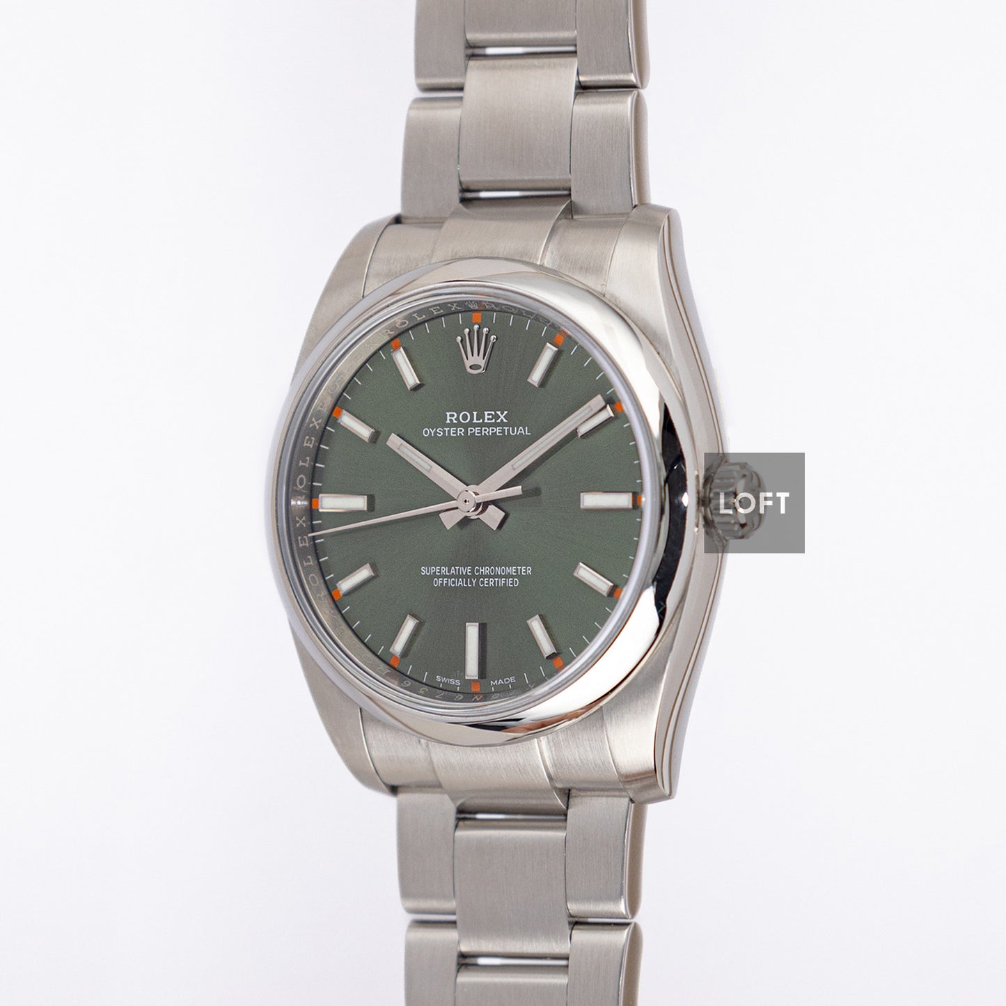 Rolex Oyster Perpetual 114200 Olive Green Dial 34mm