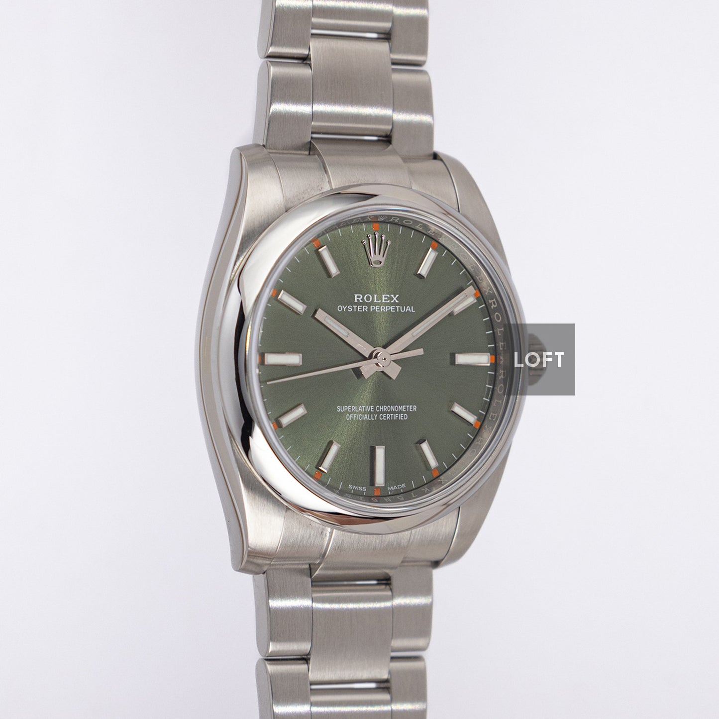 Rolex Oyster Perpetual 114200 Olive Green Dial 34mm