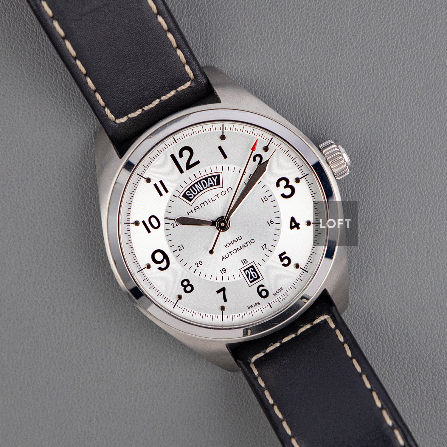 Hamilton Khaki Field Day Date Automatic Silver 42mm – LOFT