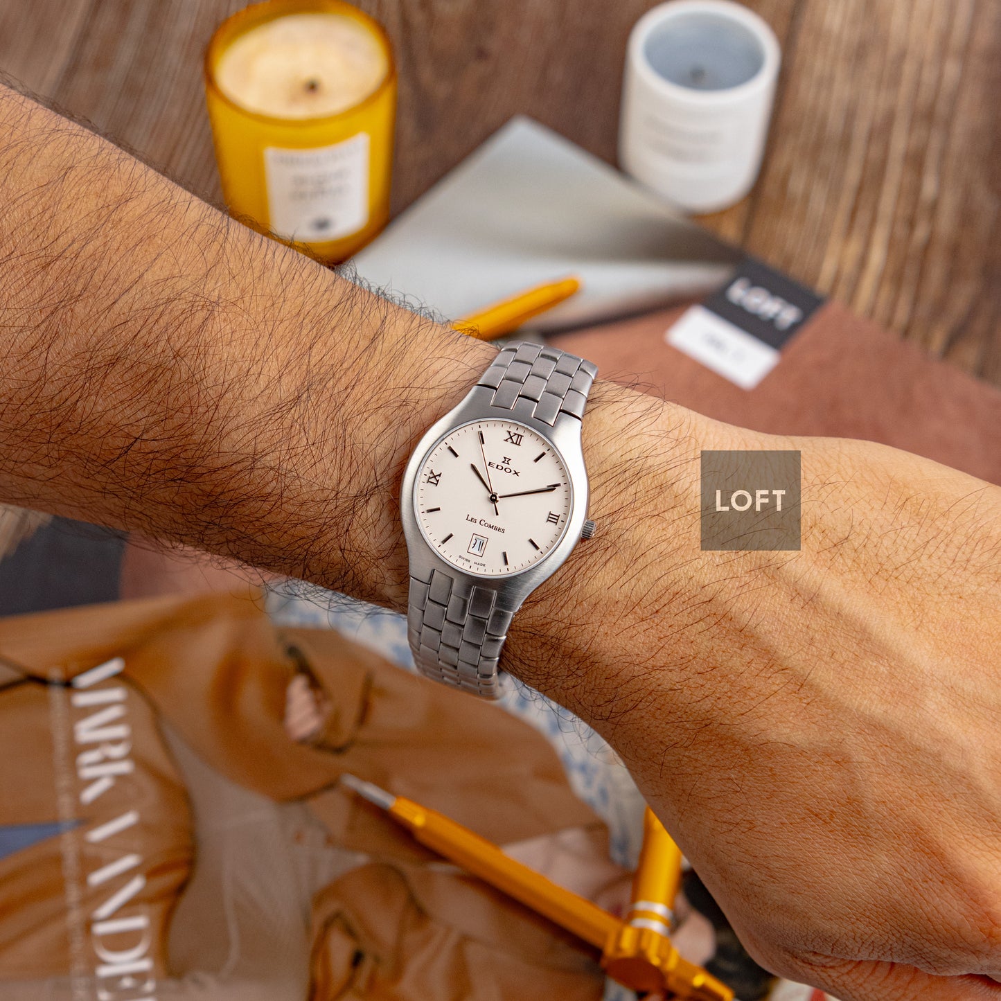 Edox Les Combes 61150 Quartz Silver Dial 34mm