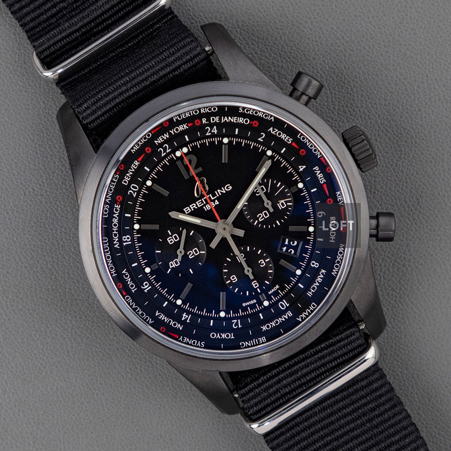 Breitling Transocean Unitime Pilot World Time Chronograph 46mm