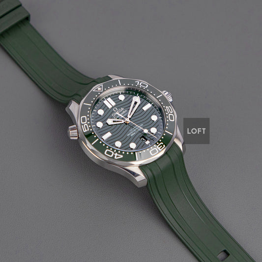 Omega Seamaster Diver 300M Green Rubber Strap 42mm