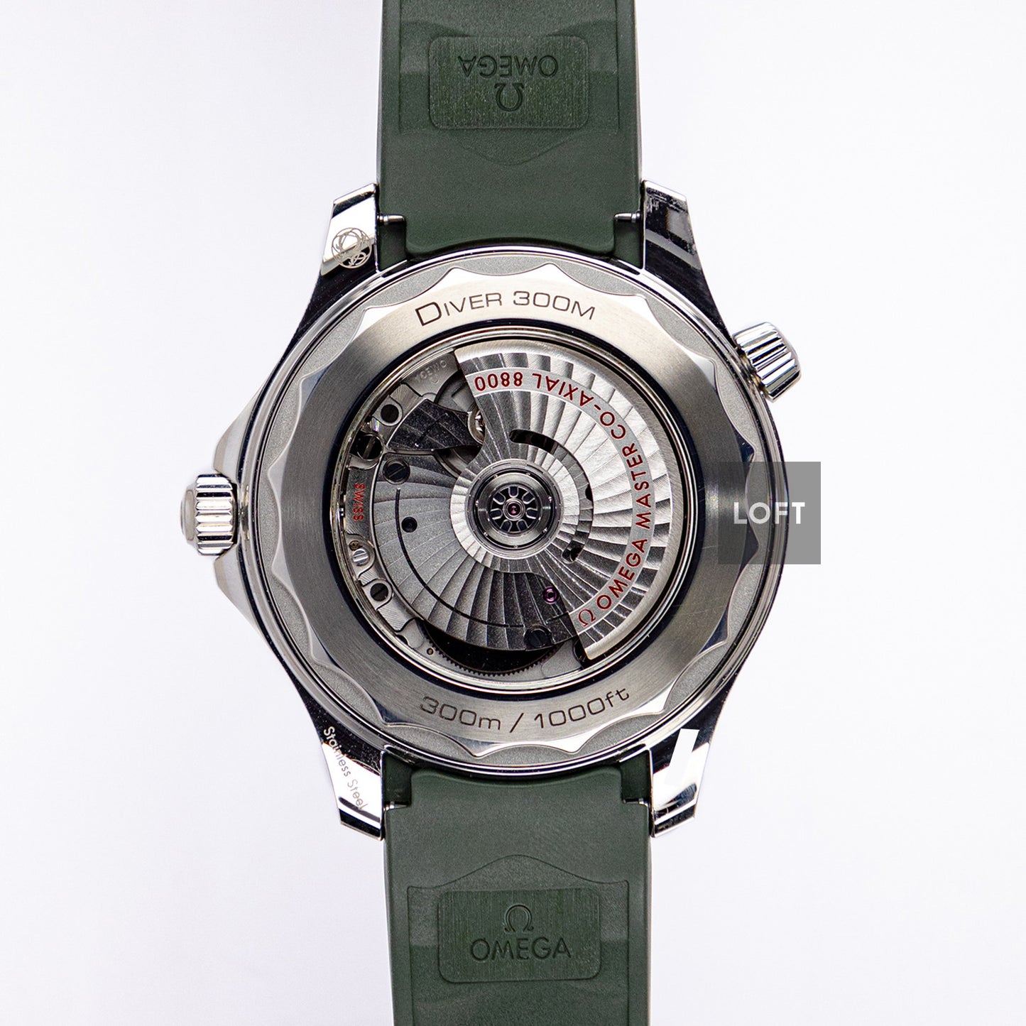Omega Seamaster Diver 300M Green Rubber Strap 42mm