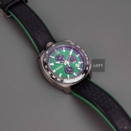 Mosso Italia Bull Head Quartz Chronograph Green 42mm