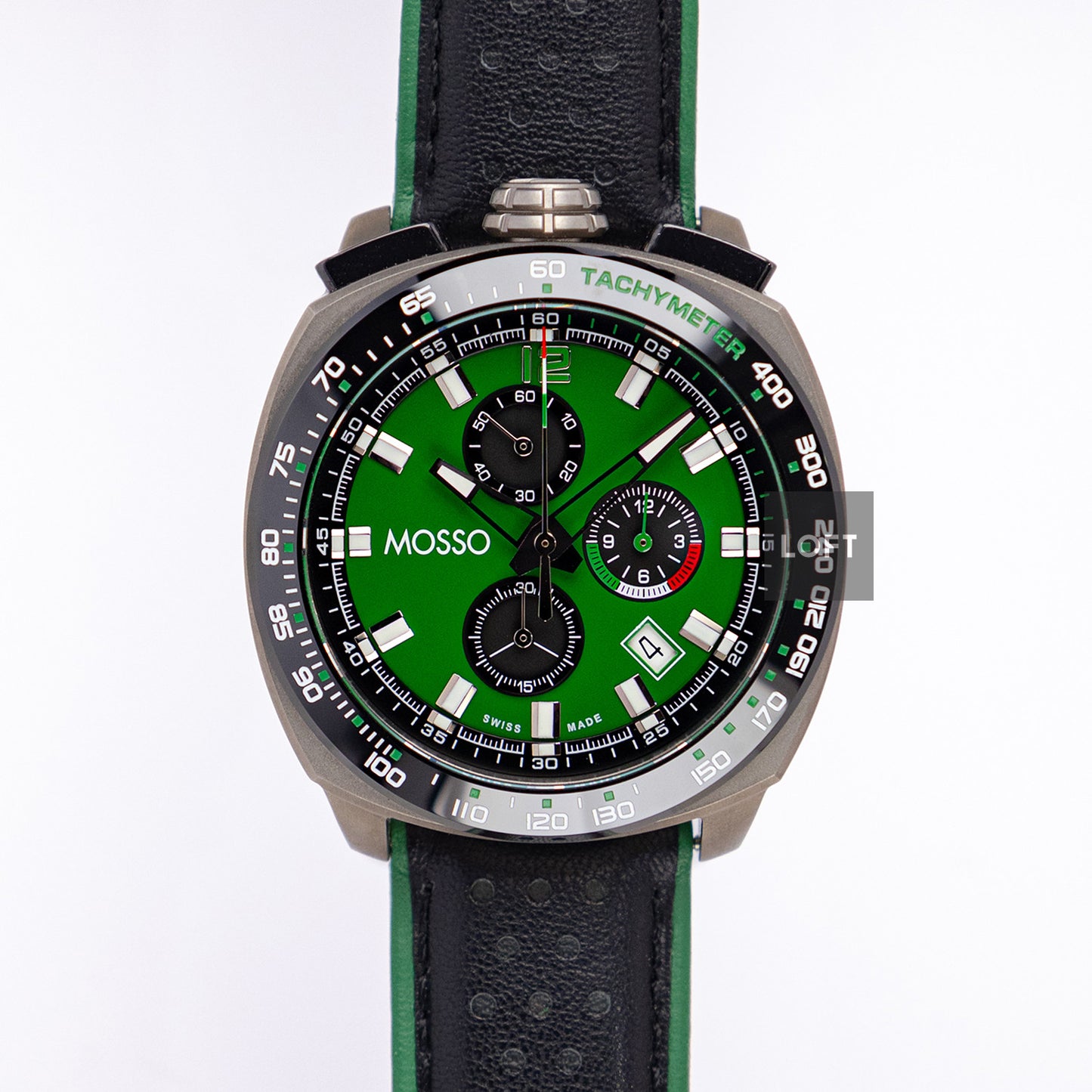 Mosso Italia Bull Head Quartz Chronograph Green 42mm