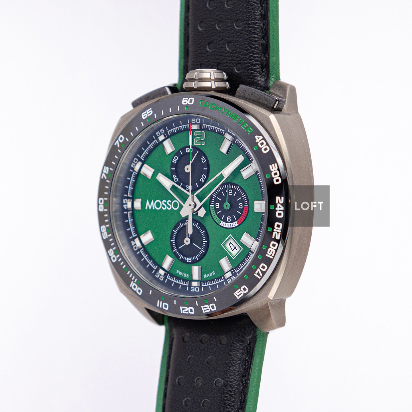 Mosso Italia Bull Head Quartz Chronograph Green 42mm