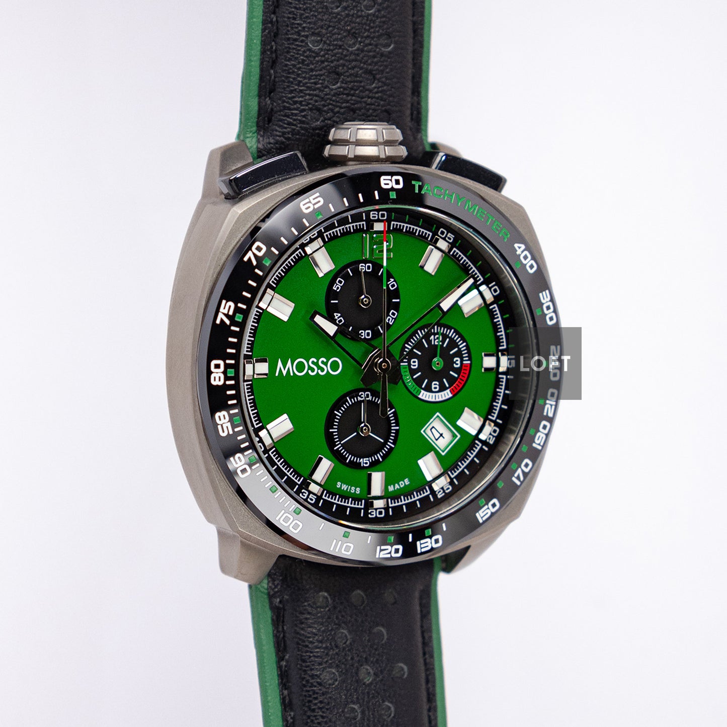 Mosso Italia Bull Head Quartz Chronograph Green 42mm