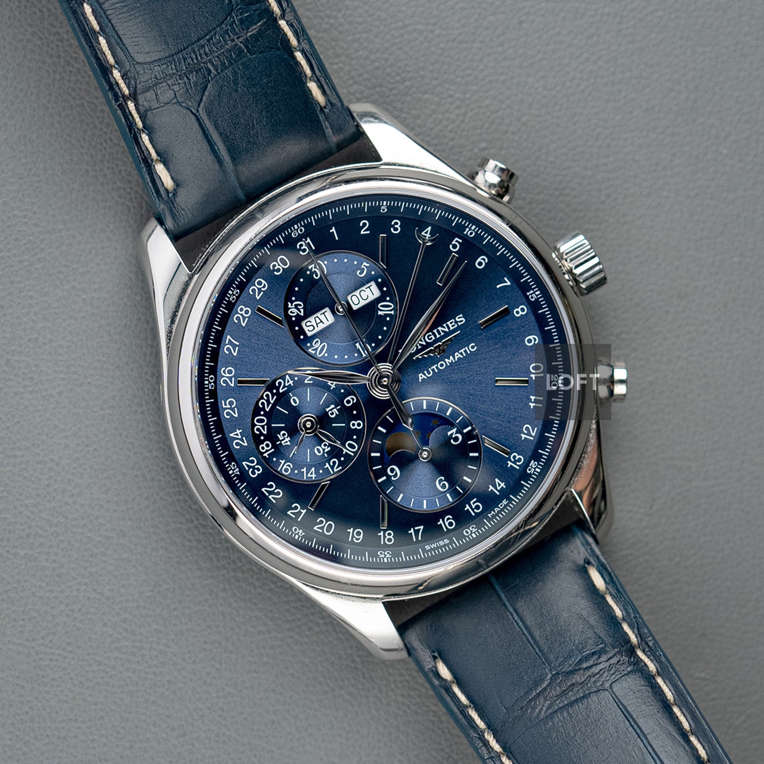 Longines Master Collection Chrono Moonphase Blue 42mm