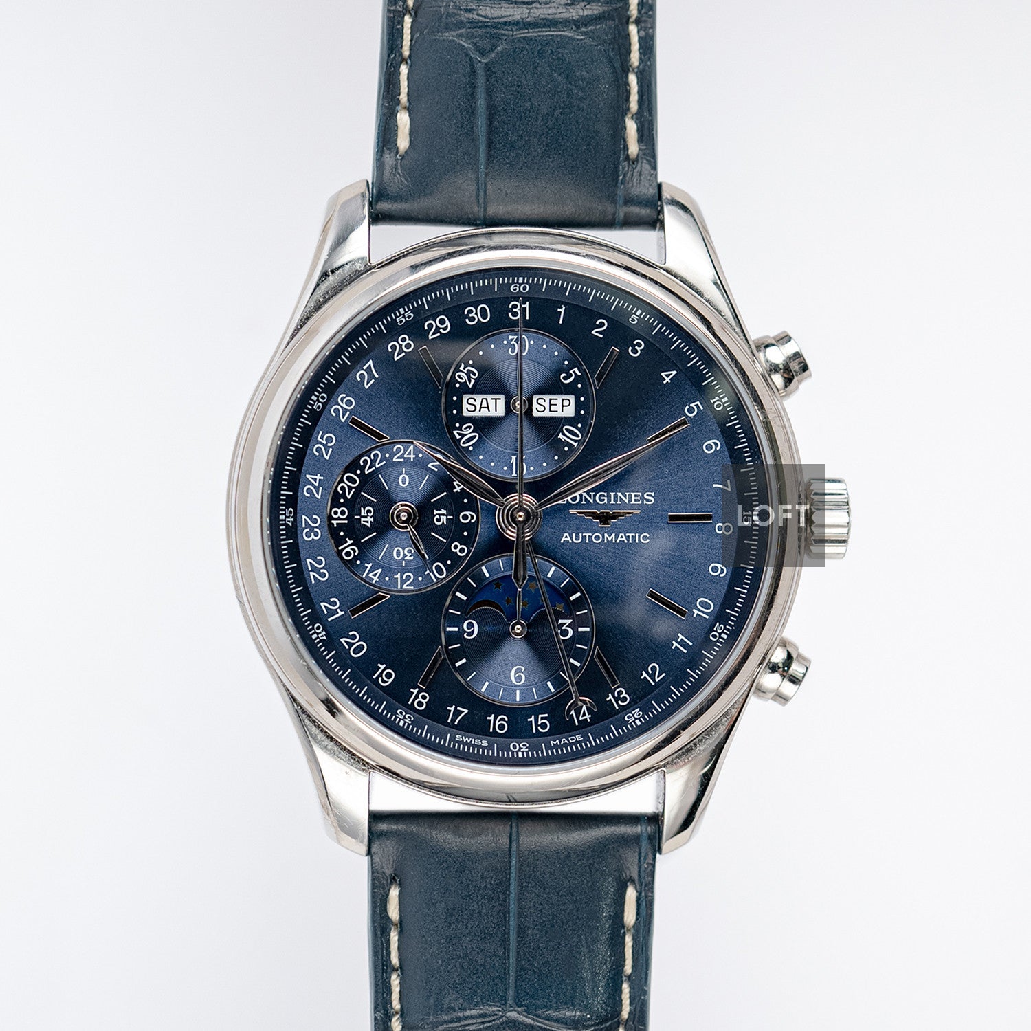 Longines Master Collection Chrono Moonphase Blue 42mm