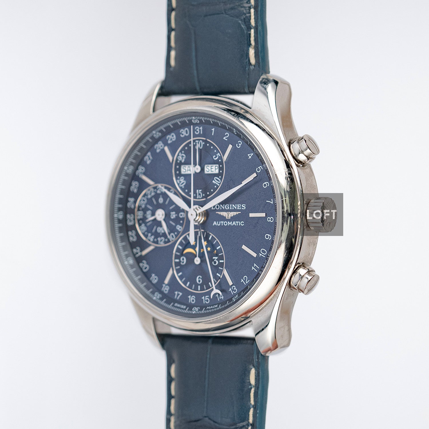 Longines Master Collection Chrono Moonphase Blue 42mm
