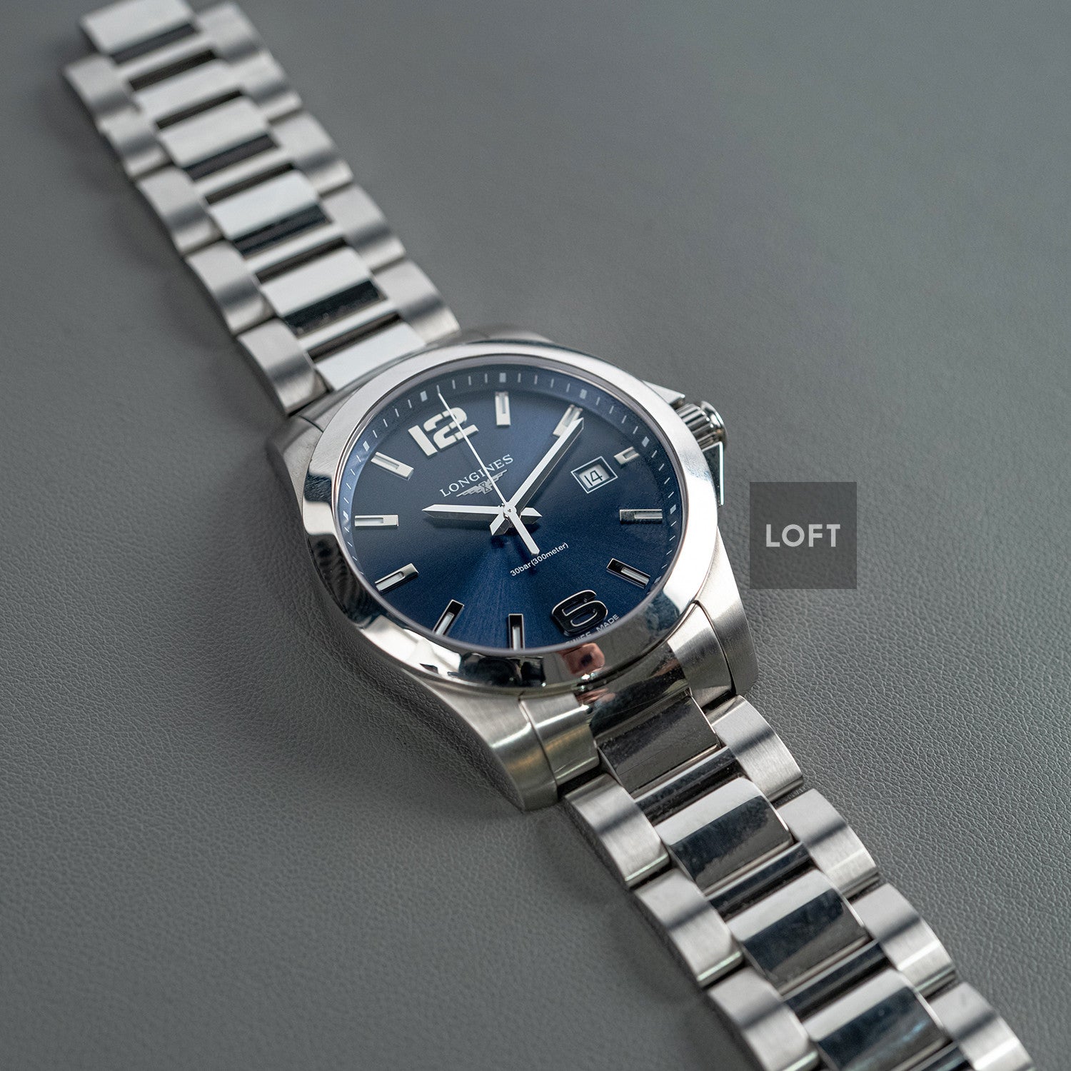 Longines Conquest Quartz Blue Sunburst Dial 41mm