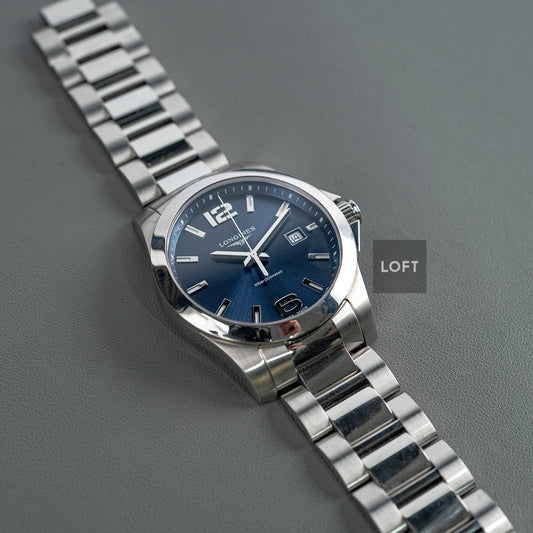 Longines Conquest Quartz Blue Sunburst Dial 41mm