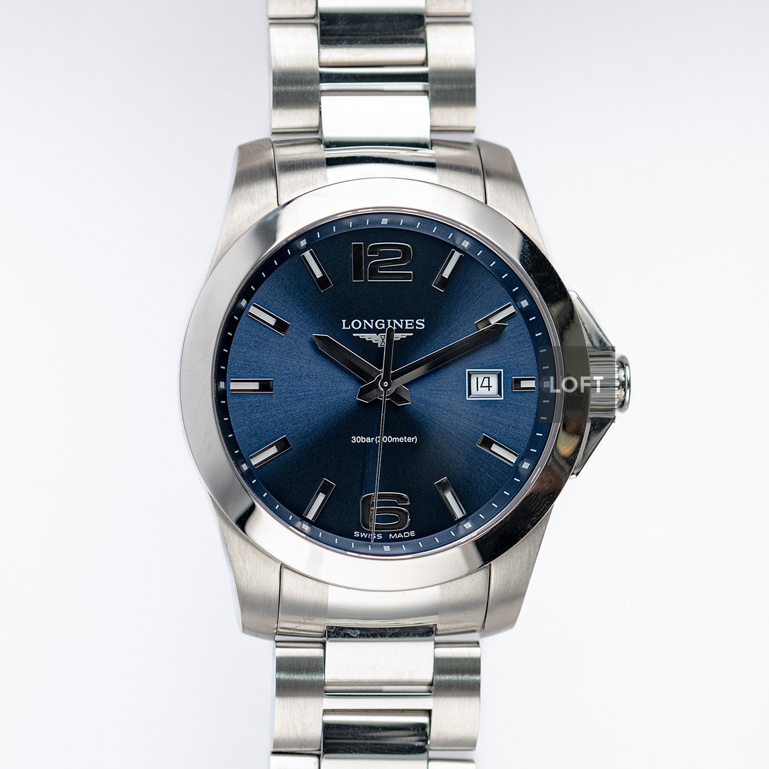 Longines Conquest Quartz Blue Sunburst Dial 41mm