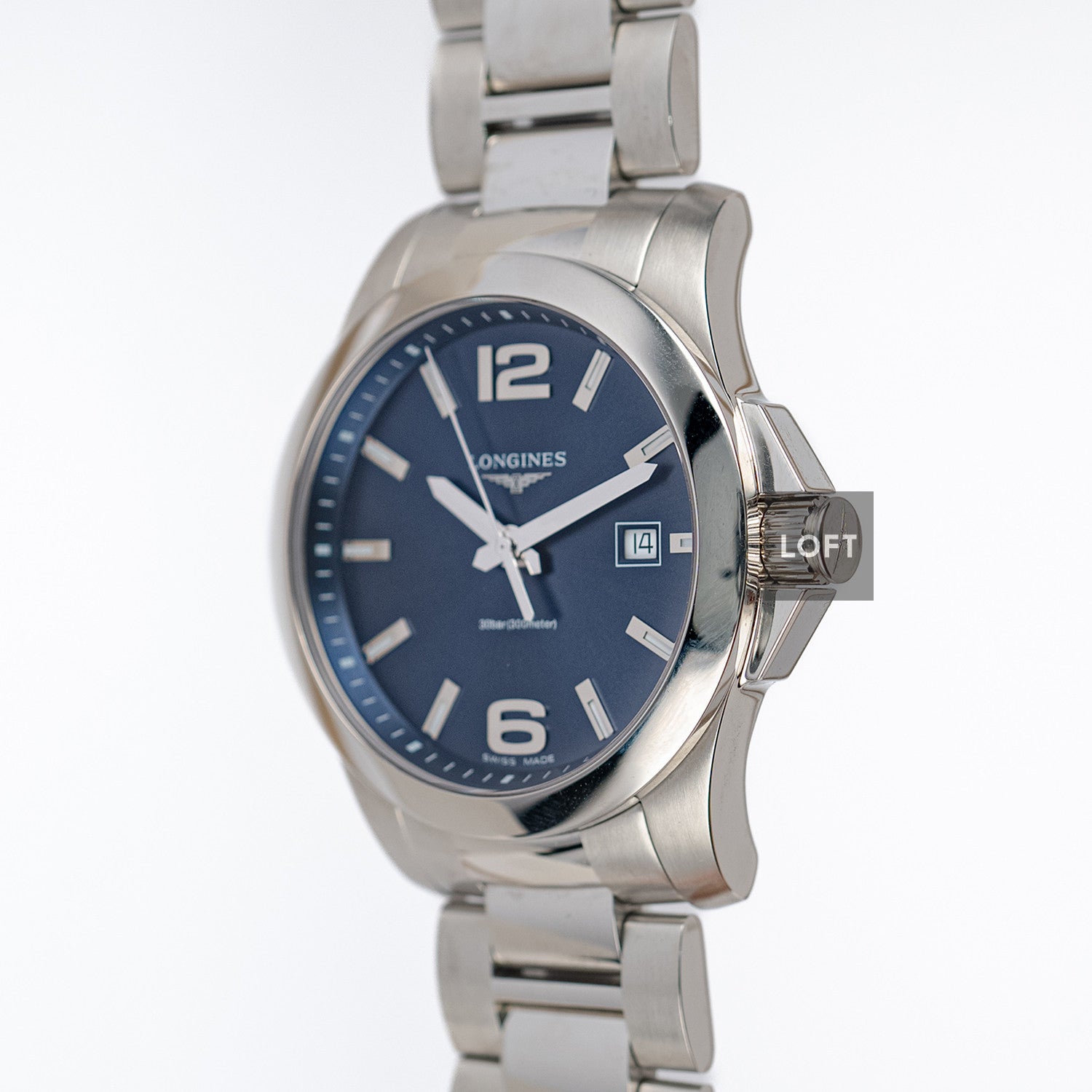 Longines Conquest Quartz Blue Sunburst Dial 41mm