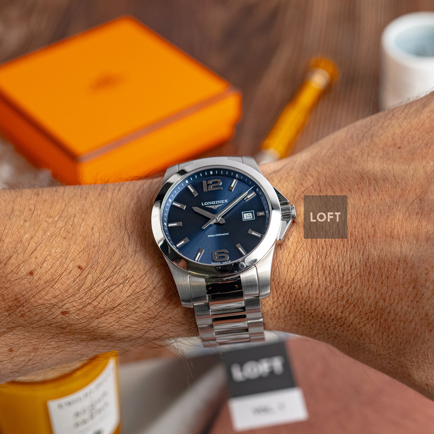 Longines Conquest Quartz Blue Sunburst Dial 41mm