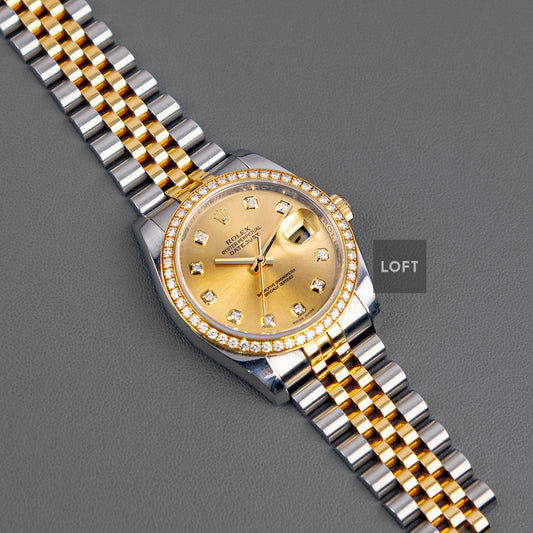 Rolex Datejust 116243 Yellow Gold Diamond 36mm