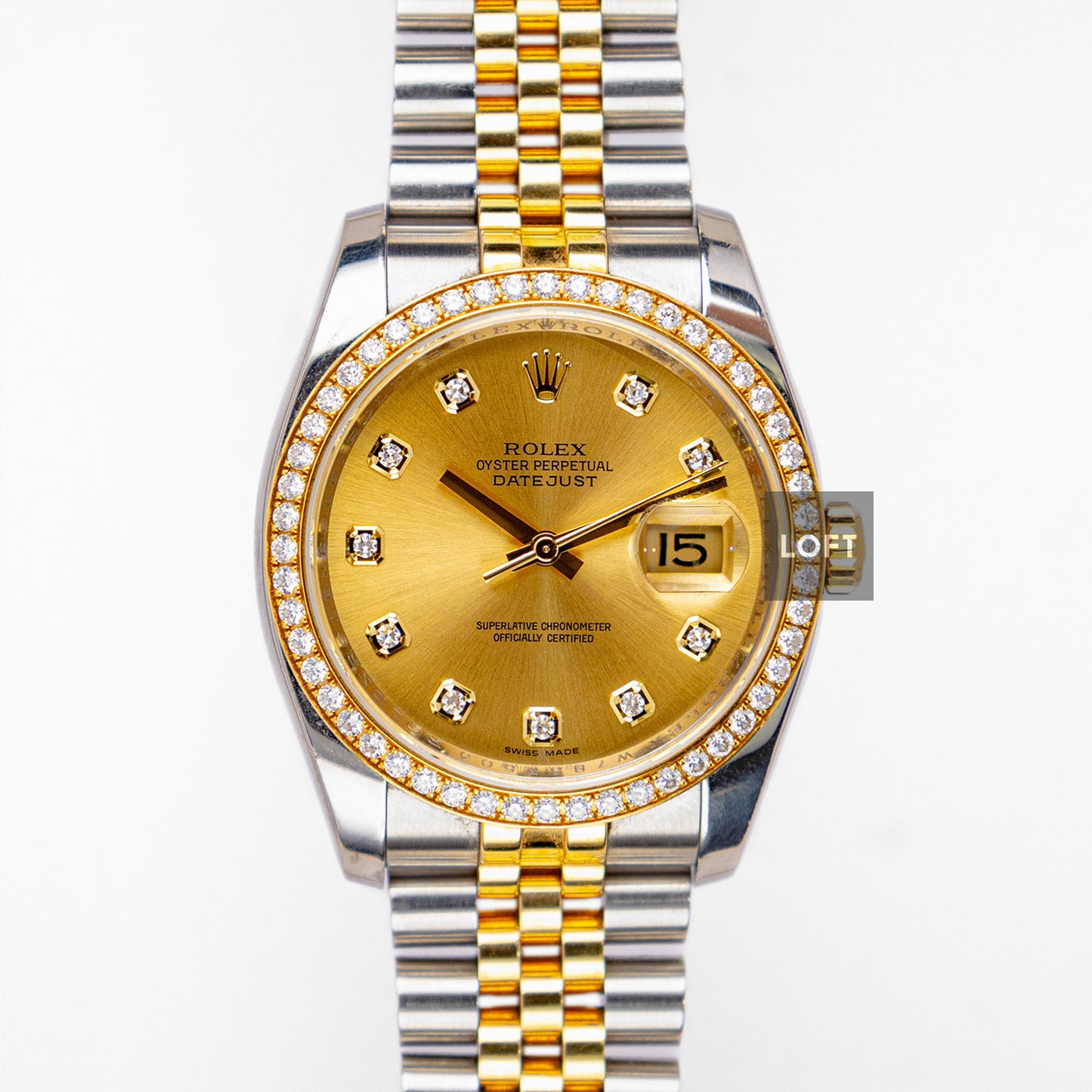 Rolex Datejust 116243 Yellow Gold Diamond 36mm