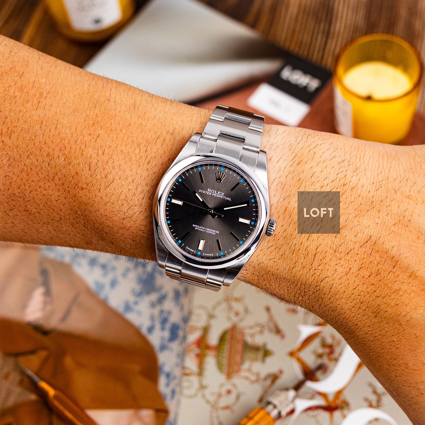 Rolex Oyster Perpetual 114300 Dark Rhodium 39mm