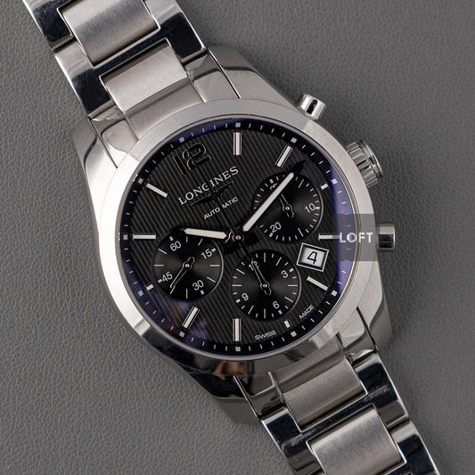Longines Conquest Classic Chronograph Black 41mm