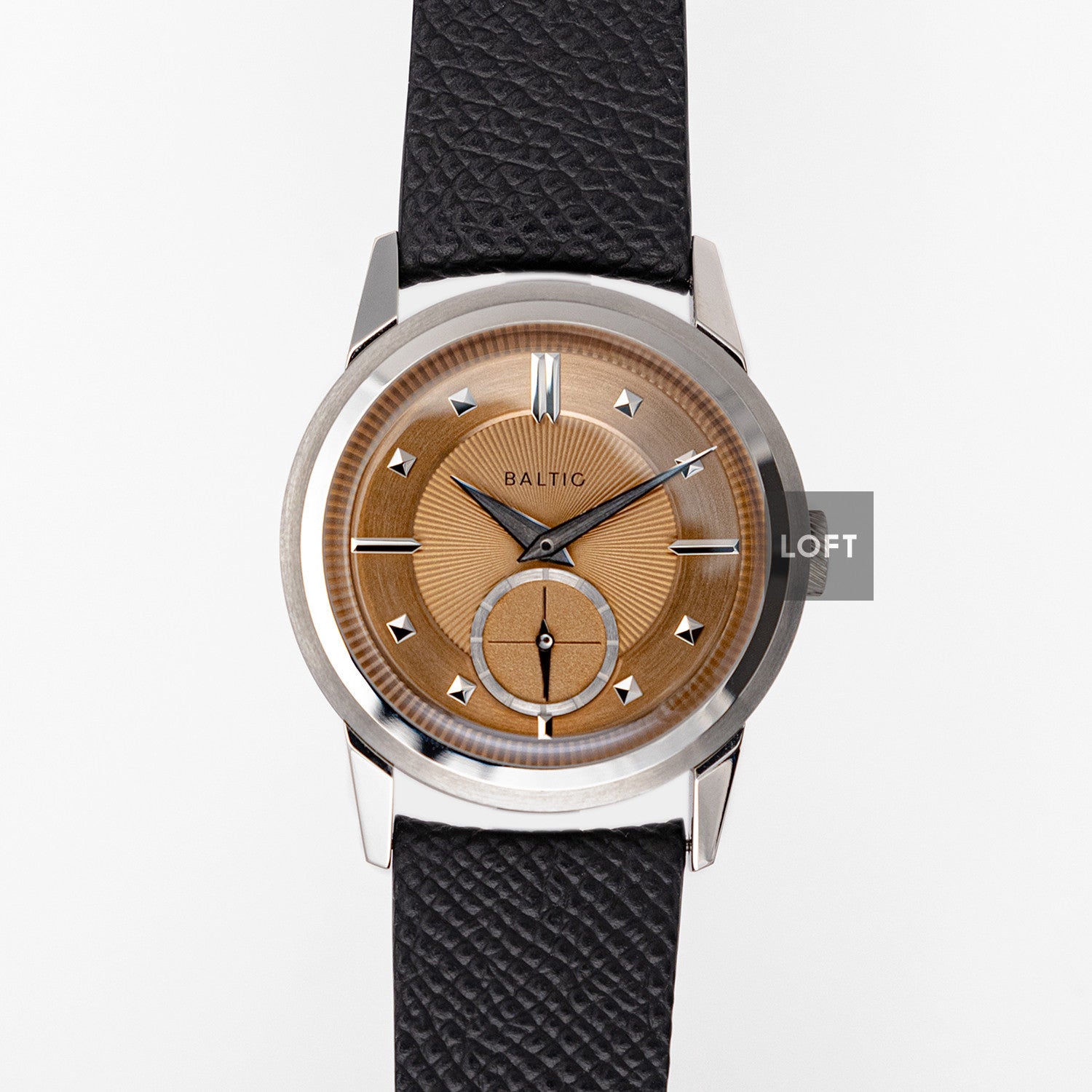 Baltic Prismic Salmon Manual Wind Leather Strap 36mm
