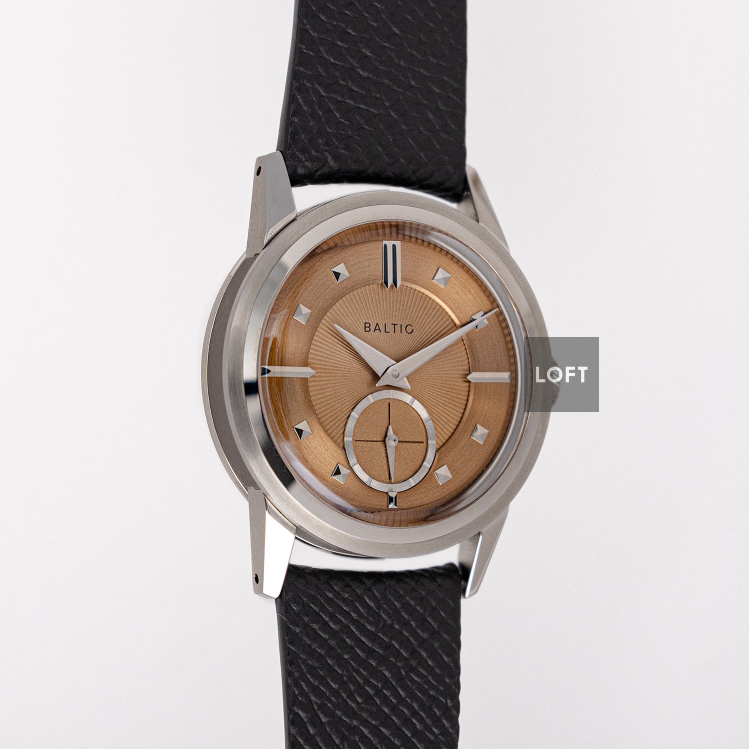 Baltic Prismic Salmon Manual Wind Leather Strap 36mm