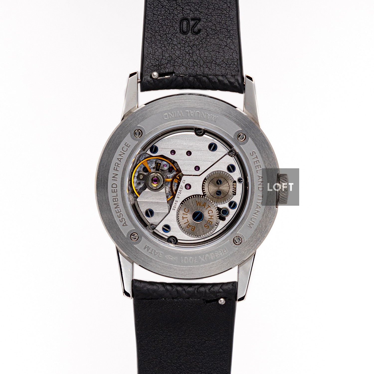 Baltic Prismic Salmon Manual Wind Leather Strap 36mm