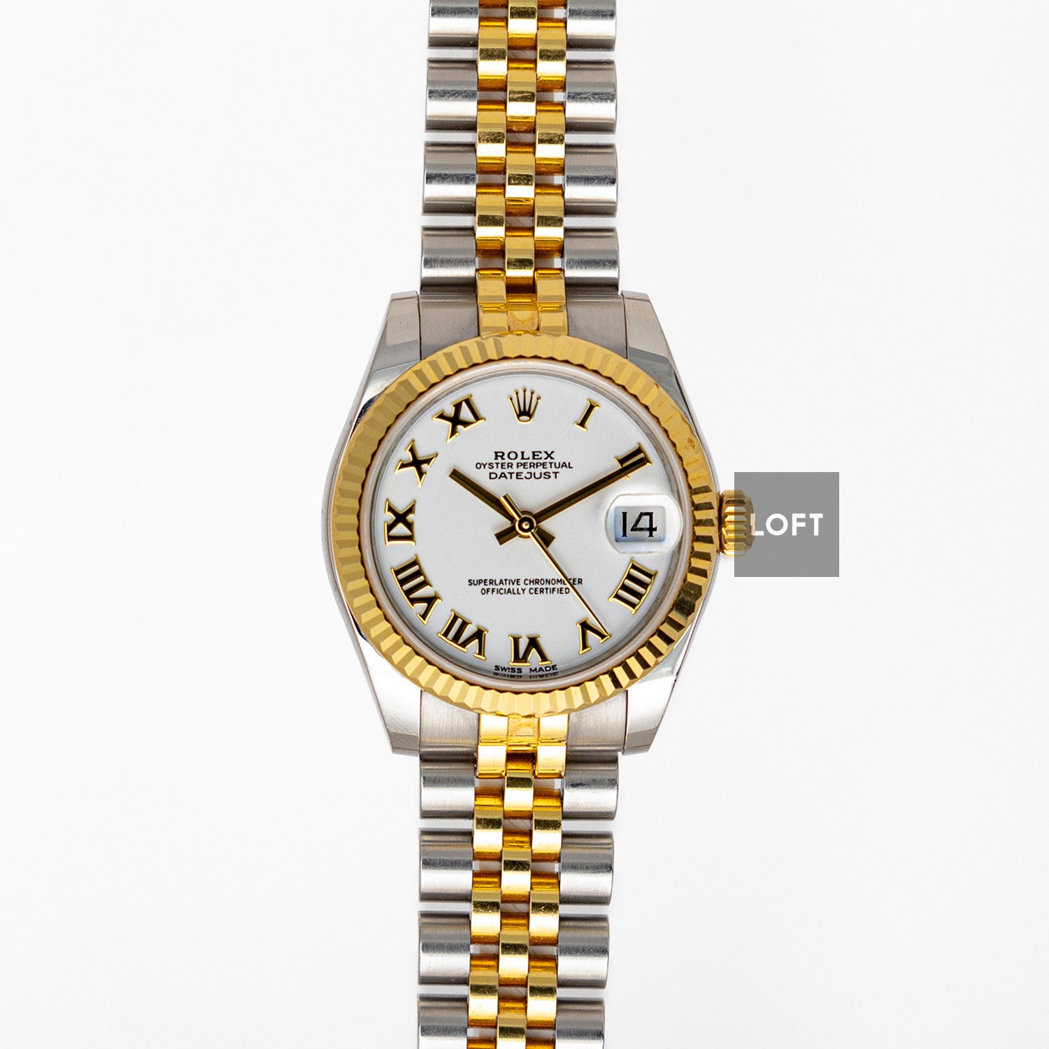 Rolex Datejust 31 Rolesor Yellow Fluted Jubilee 31mm