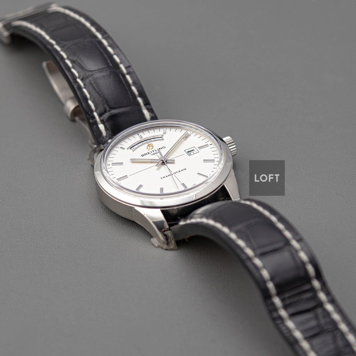 Breitling Transocean Day & Date Automatic Silver Dial 43mm