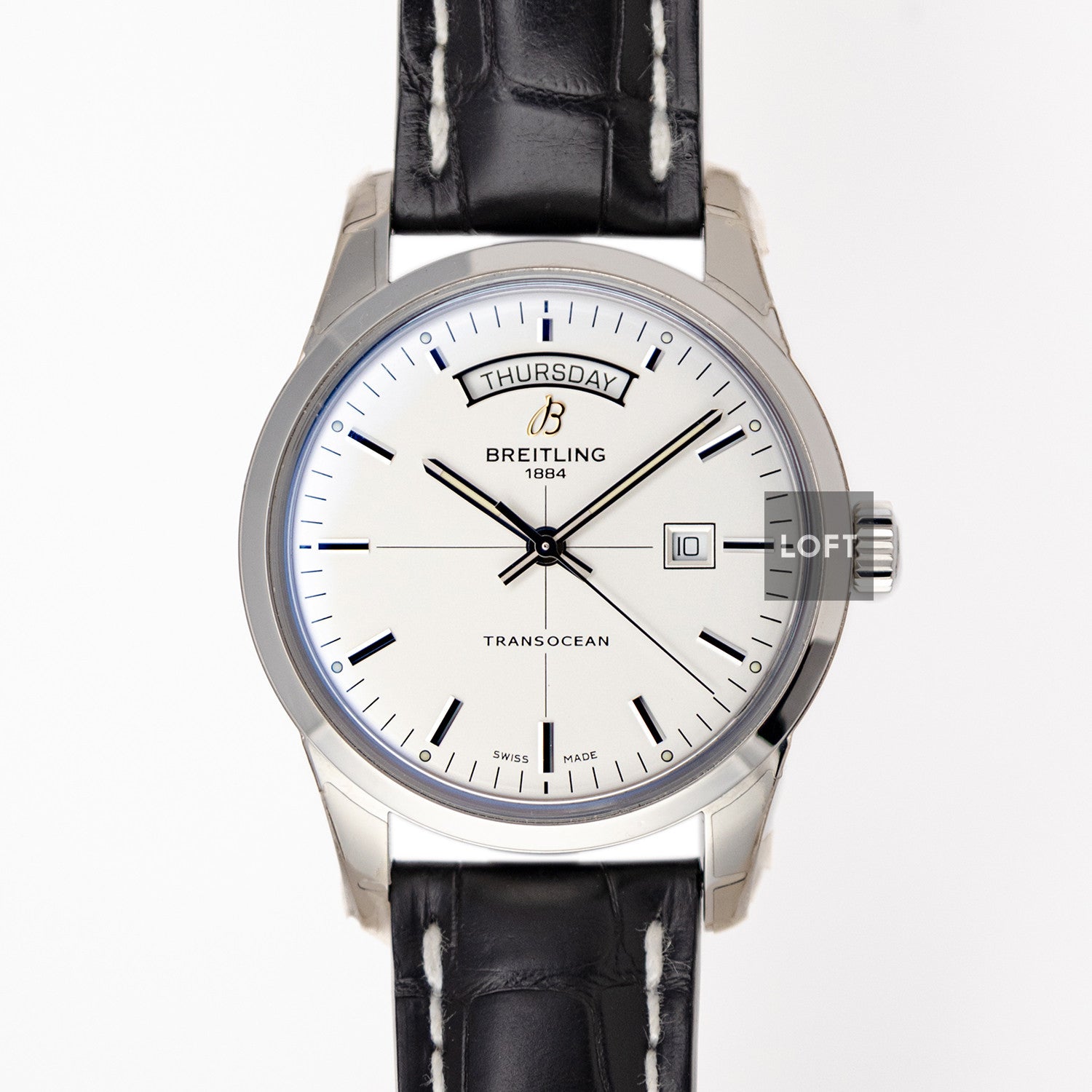 Breitling Transocean Day & Date Automatic Silver Dial 43mm