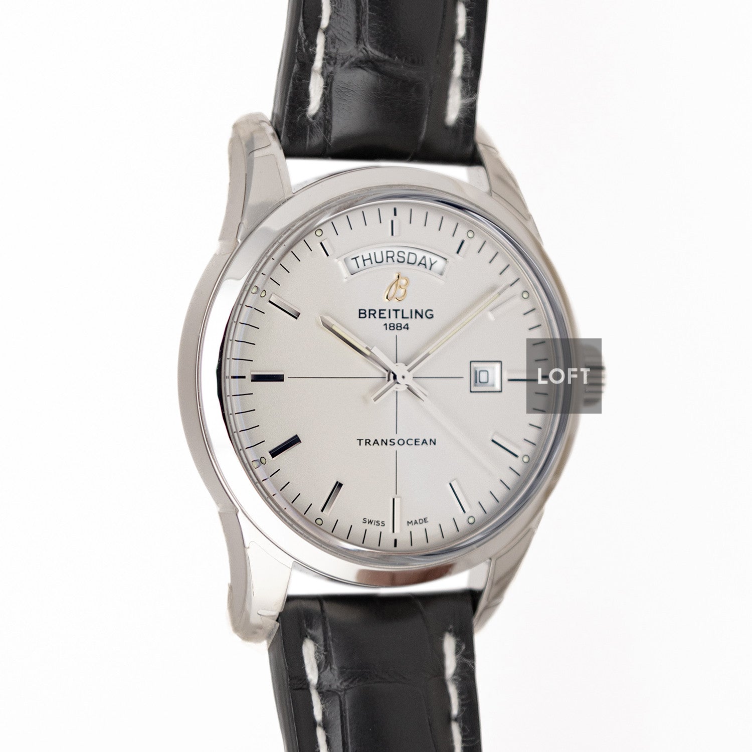 Breitling Transocean Day & Date Automatic Silver Dial 43mm