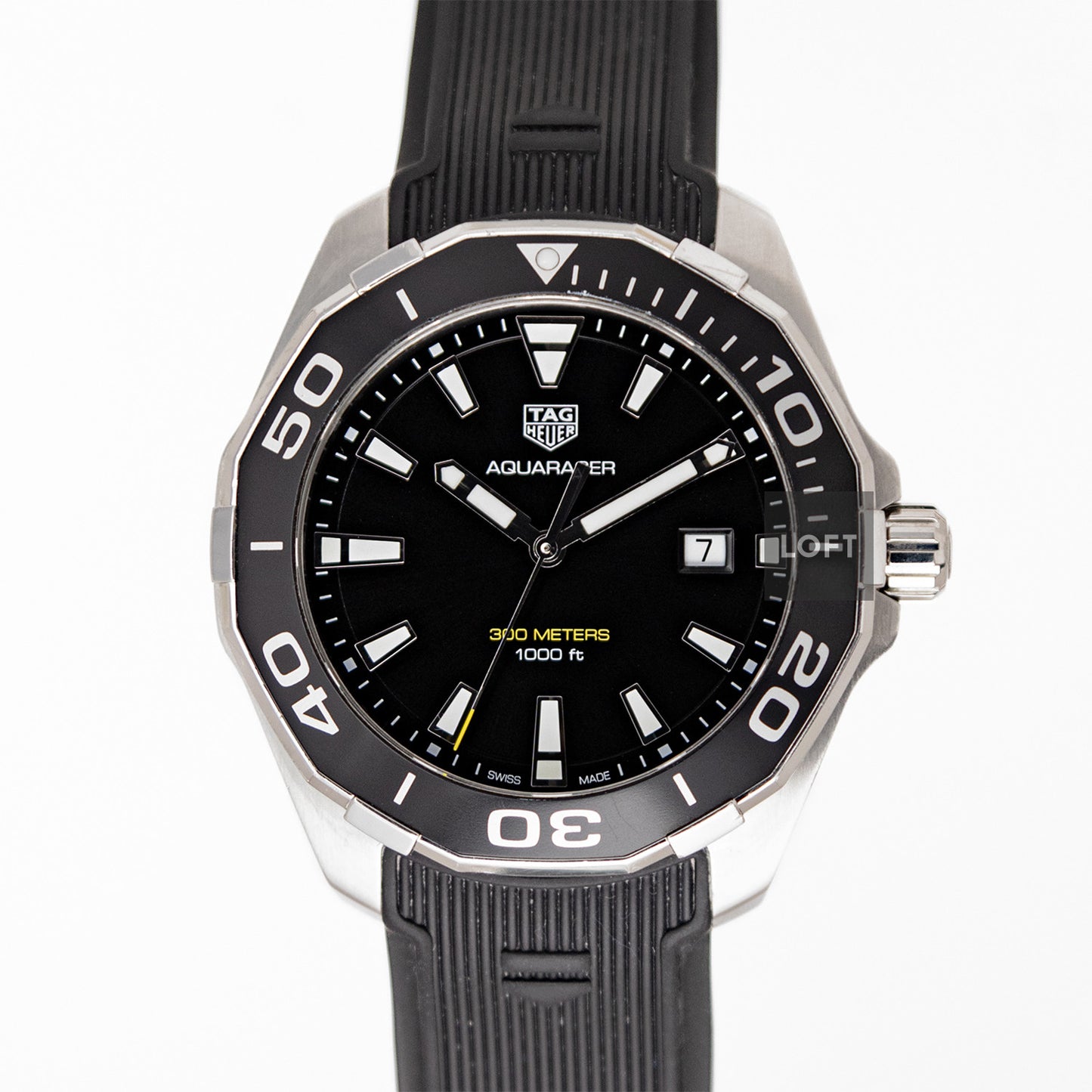 TAG Heuer Aquaracer Quartz Black Dial Rubber 43mm