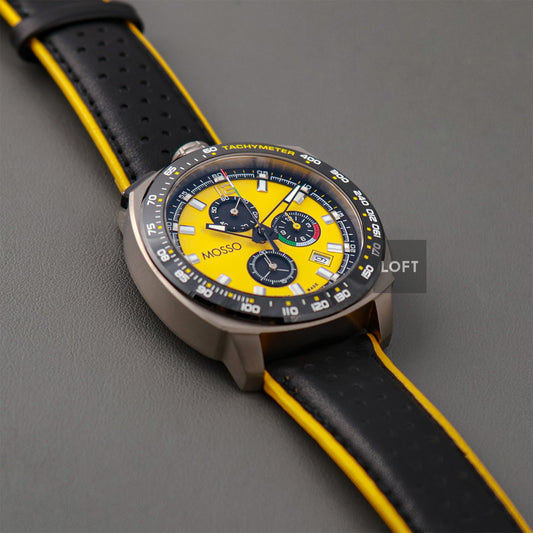 Mosso Italia Bull Head Quartz Chronograph Yellow 42mm
