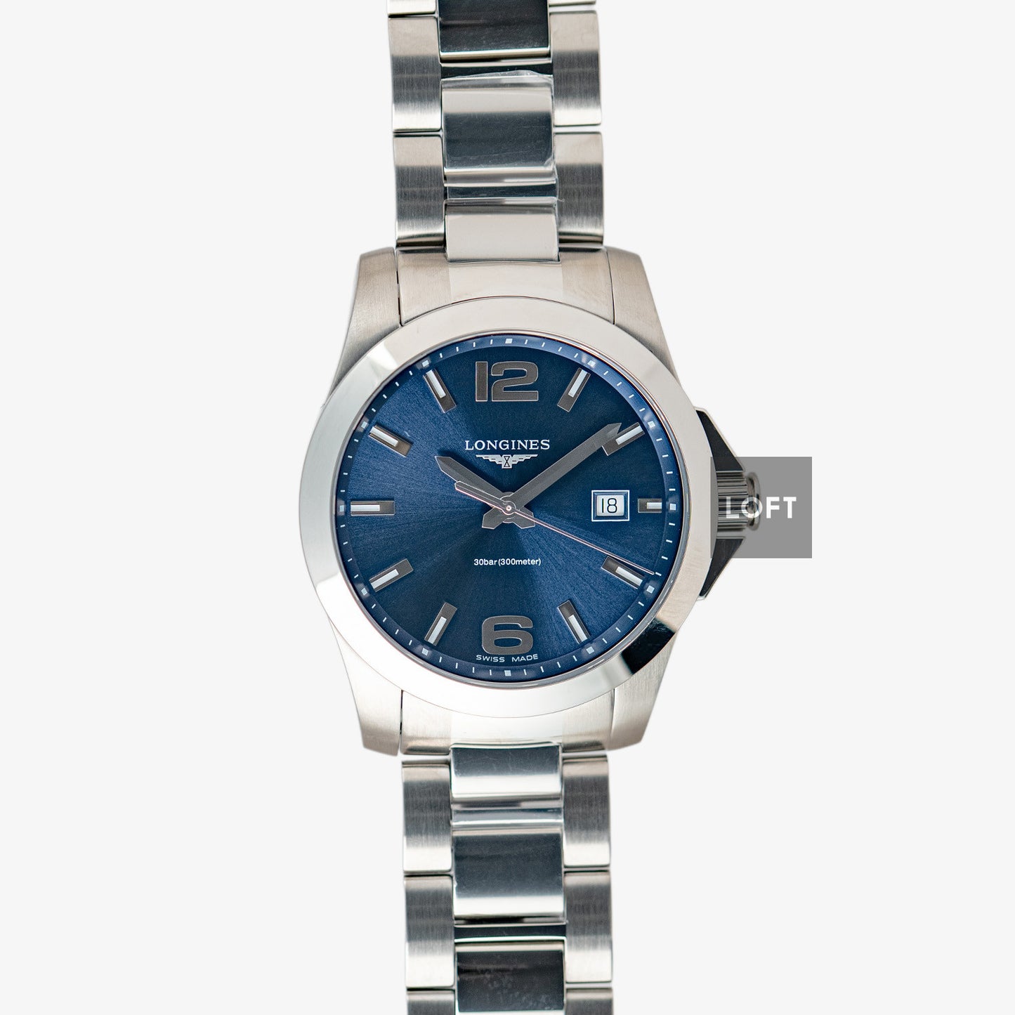 Longines Conquest Quartz Blue Sunburst Dial 41mm