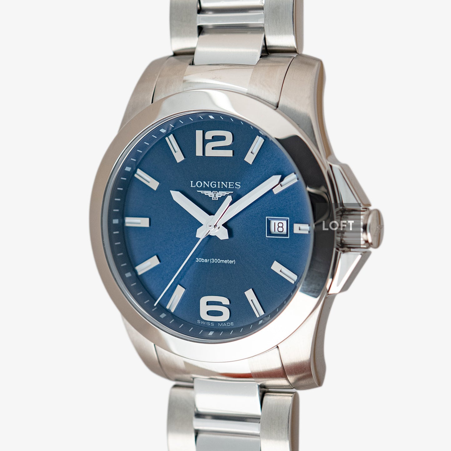 Longines Conquest Quartz Blue Sunburst Dial 41mm
