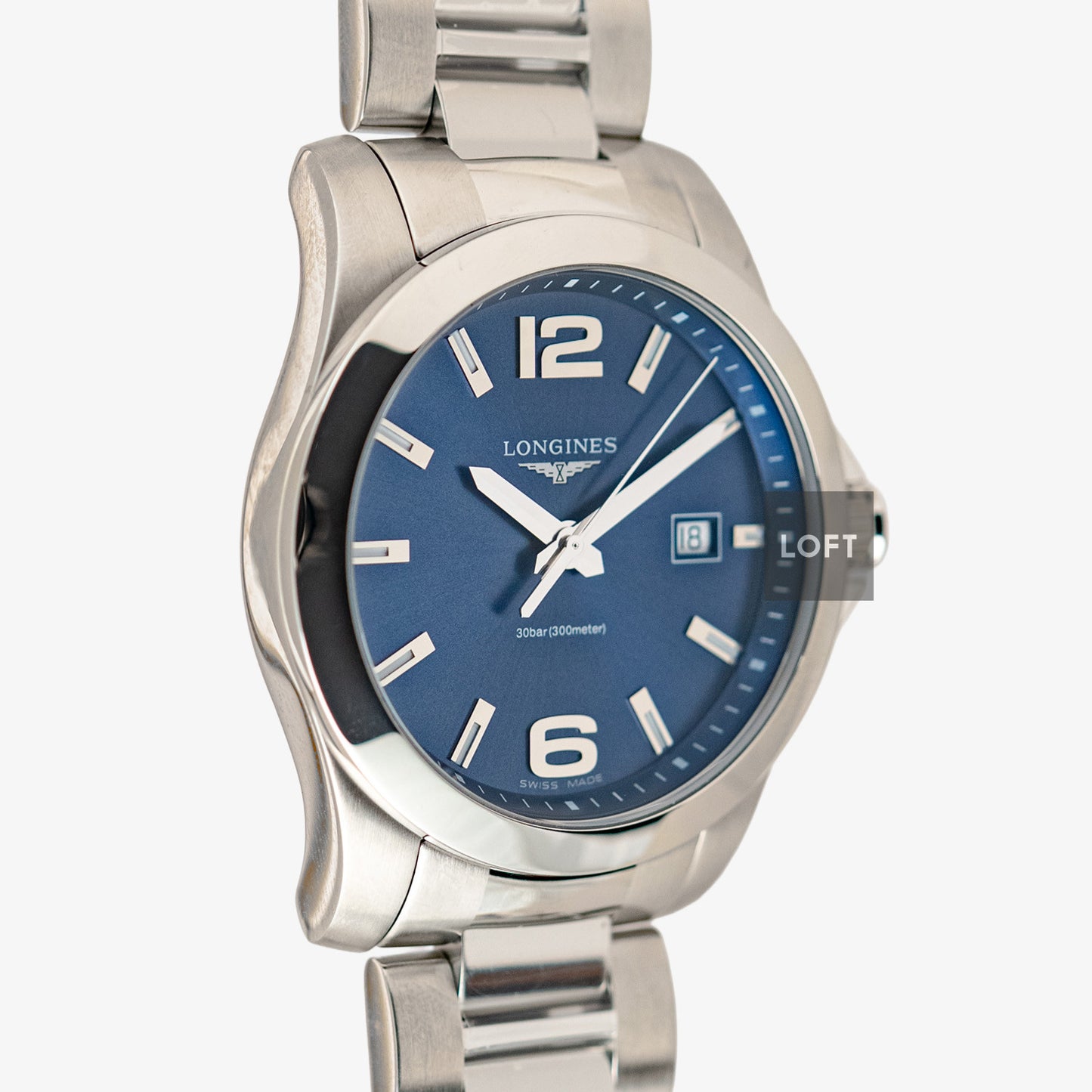 Longines Conquest Quartz Blue Sunburst Dial 41mm