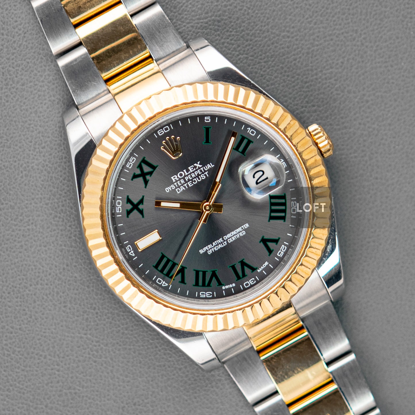 Rolex Datejust II Rolesor Slate Roman Dial 41mm