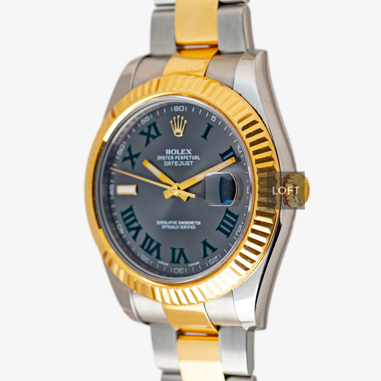 Rolex Datejust II Rolesor Slate Roman Dial 41mm