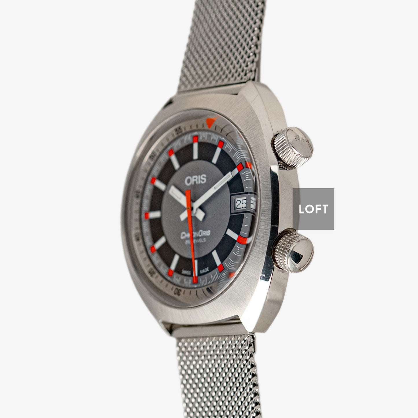 Oris Chronoris Date Grey Dial Rotating Inner Bezel 39mm