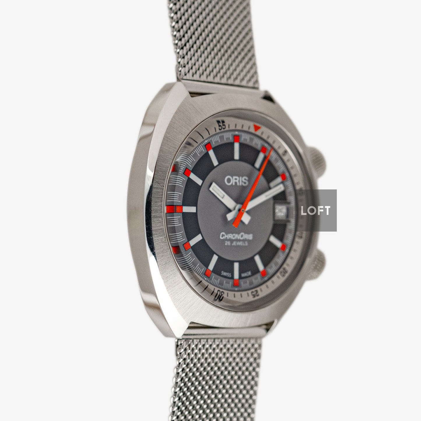 Oris Chronoris Date Grey Dial Rotating Inner Bezel 39mm