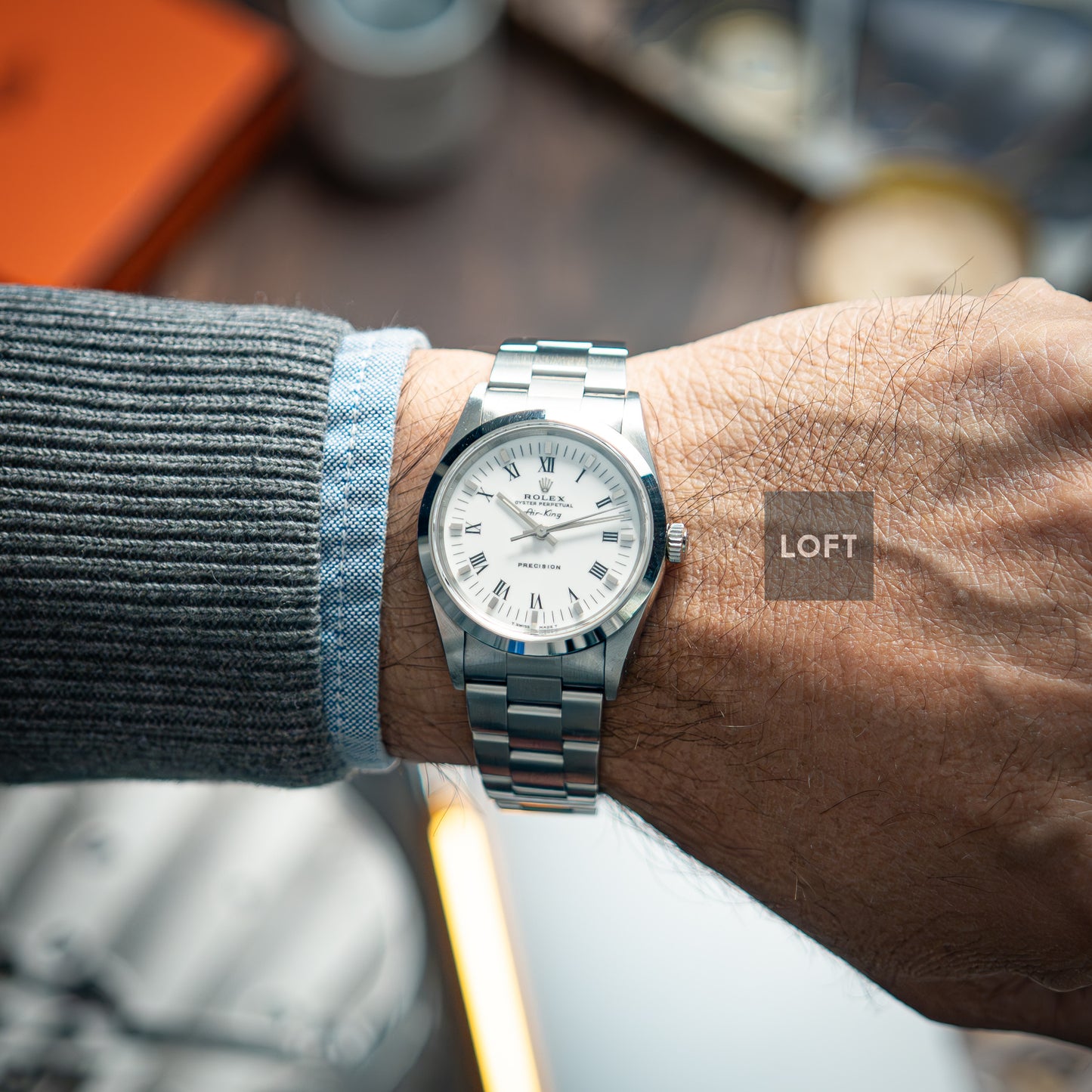 Rolex Air-King Precision 14000 Automatic White Dial 34 mm
