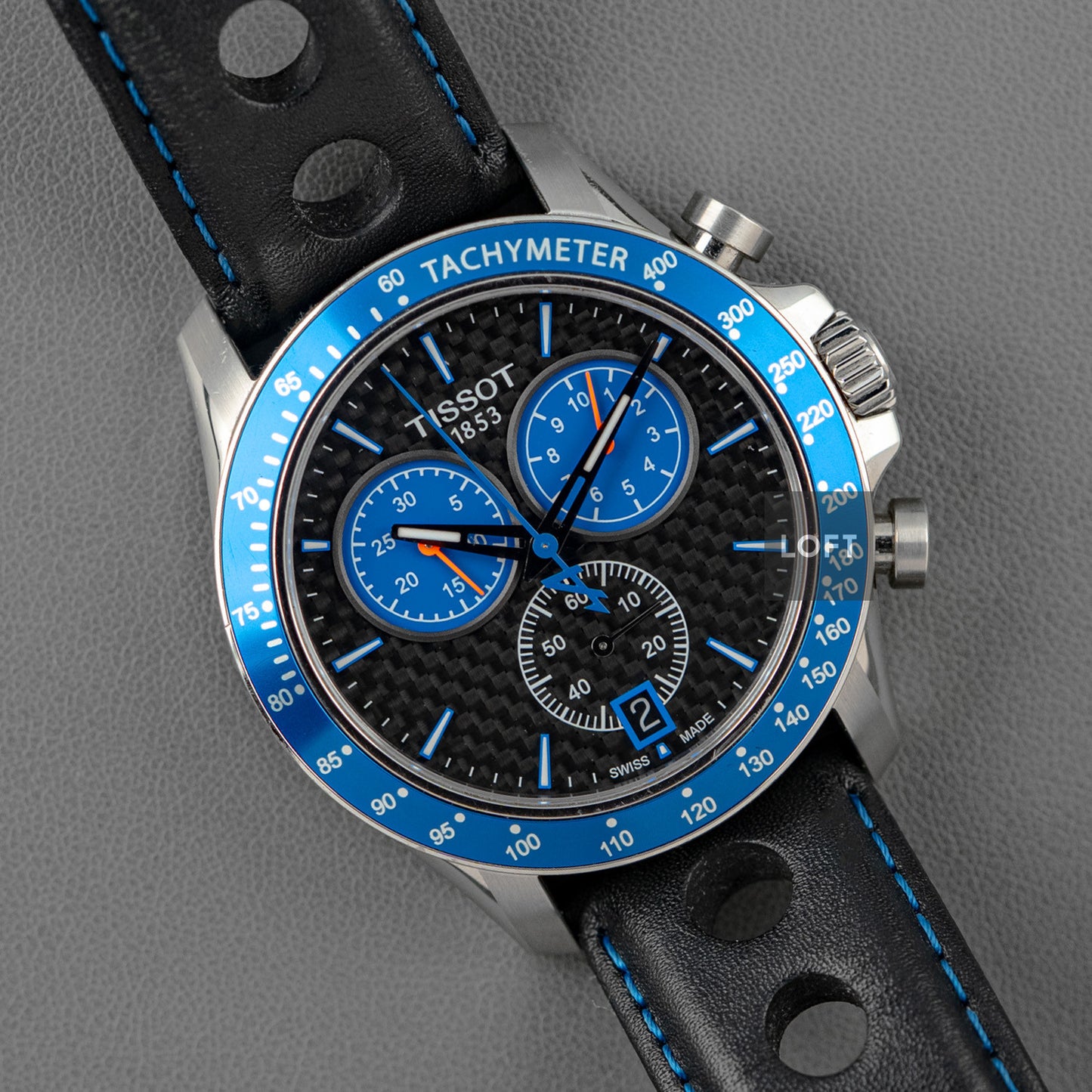 Tissot V8 Alpine Quartz Chronograph Black Dial 42.5mm