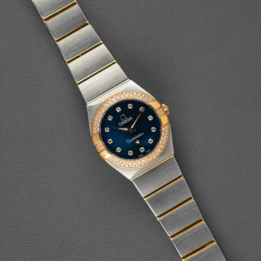 Omega Constellation Quartz Two‑Tone Blue Dial 24mm