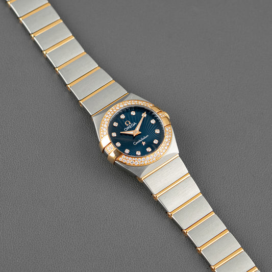 Omega Constellation Quartz Two‑Tone Blue Dial 24mm