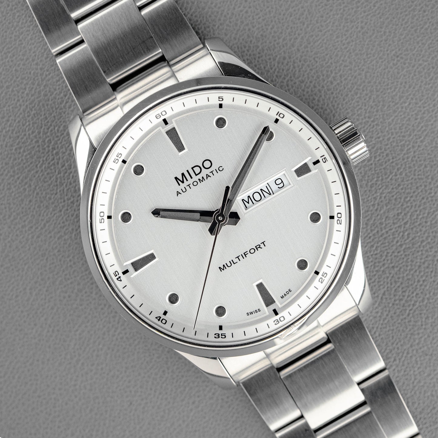 Mido Multifort Automatic Day-Date Silver Dial 42mm