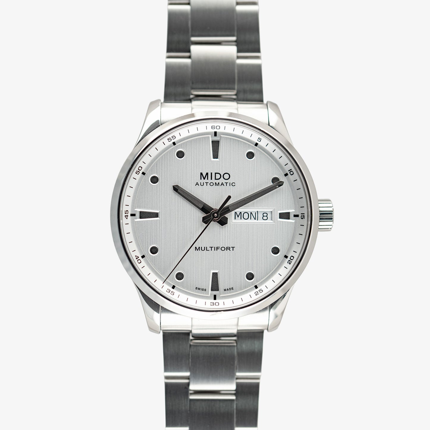 Mido Multifort Automatic Day-Date Silver Dial 42mm