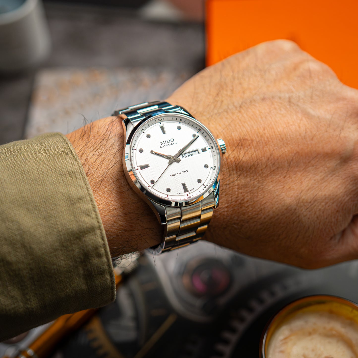 Mido Multifort Automatic Day-Date Silver Dial 42mm