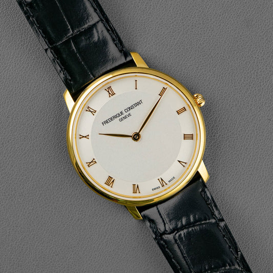 Frederique Constant Slimline Quartz Roman Dial Gold 37mm