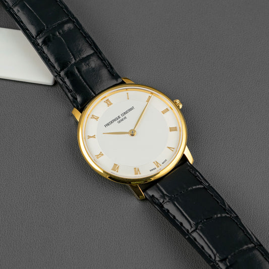 Frederique Constant Slimline Quartz Roman Dial Gold 37mm